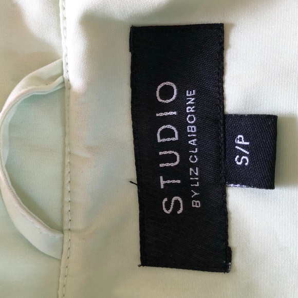 NWOT Liz Claiborne Studio Trench Coat, Size Small, Mint Green - Picture 10 of 14